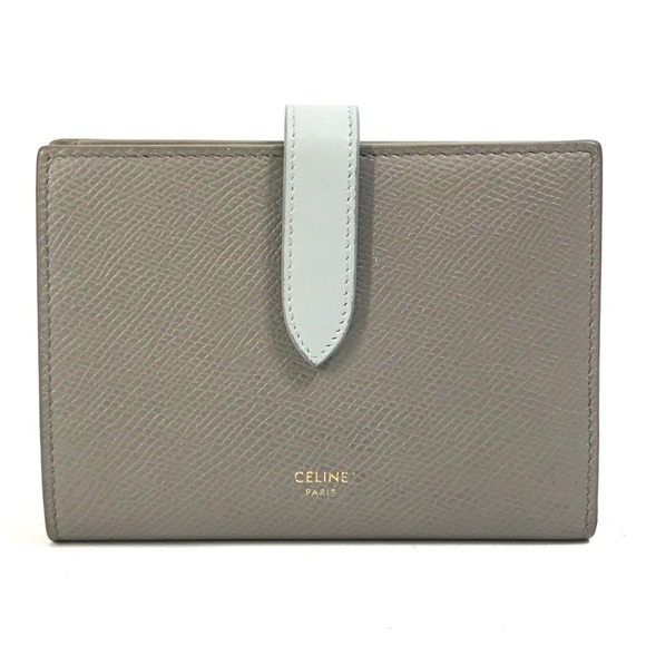 CELINE 10B643BRU.10PI Bicolor Trifold wallet Pebble /Mineral Gray x light blue - Picture 1 of 10